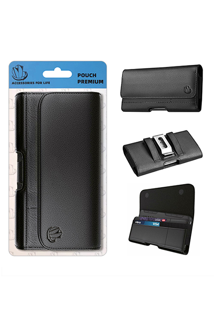 Leather cell phone pouch with belt clip for iPhone and Samsung - wirelessdepotsa.com.