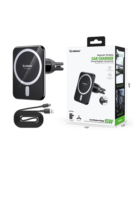 Magnetic car phone mount compatible with iPhone and Android smartphones - wirelessdepotsa.com